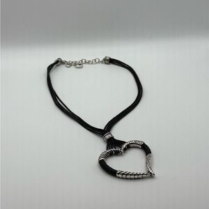 Brighton Black and Silver Heart Necklace